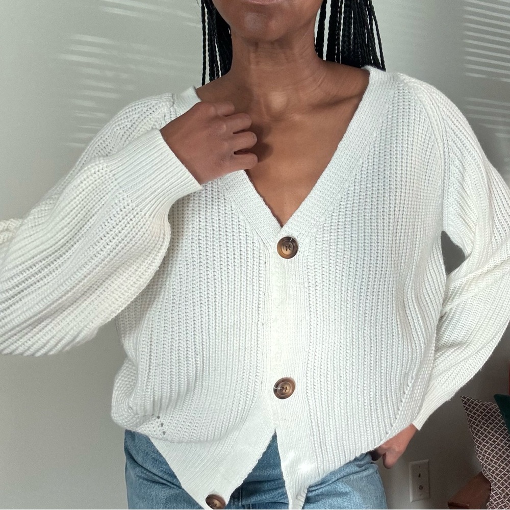 White Knit Cardigan